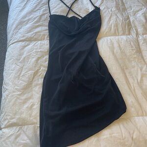 12th Tribe Mini Slip Dress with Cowl Neck